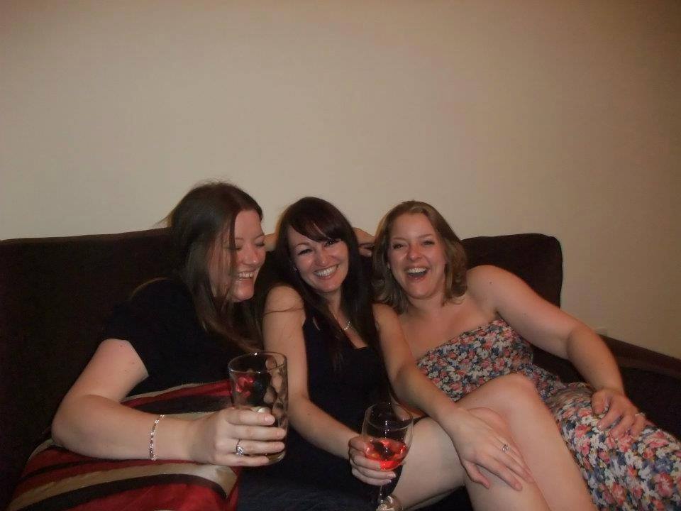 Laughing with Vicky Baker and our other friend Vicky Cole
