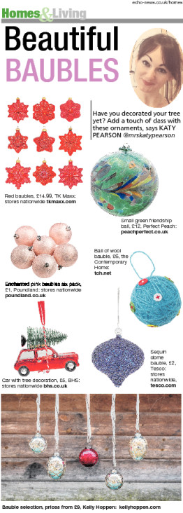 The Echo newspaper, baubles, Katy Pearson