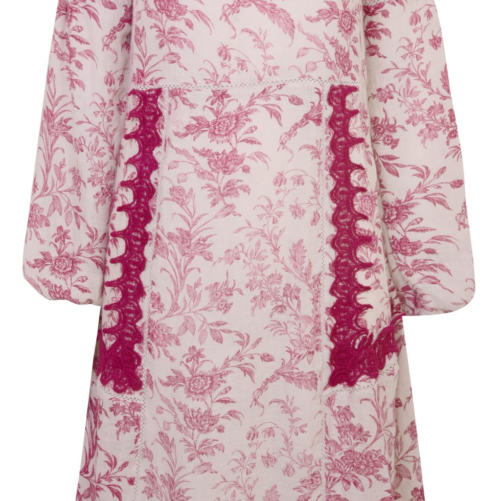 Laura Ashley SS17, Tie Neck Printed Linen Dress