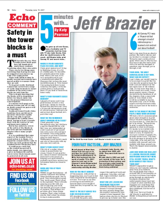 Jeff Brazier, Katy Pearson, #whatkatydid, the Echo newspaper, Essex