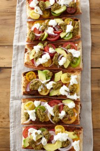 Speciality Tomatoes on Hot Garlic Bread with Pesto, #whatkatydidUK, recipe